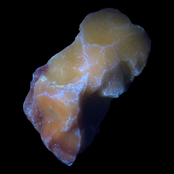 Green Pink Art Glass Cullet Glowing Peach Manganese Swirl Slag Glass #4GX47